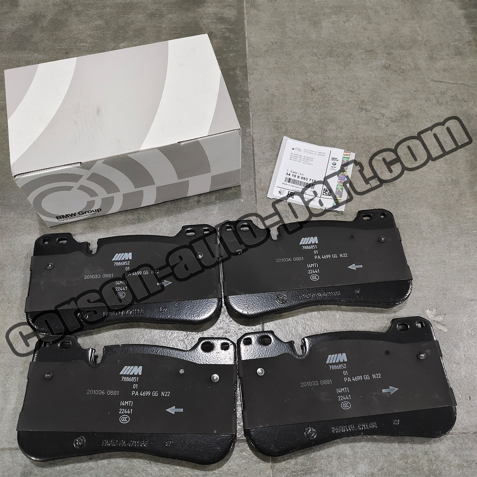 BMW 34108093715 Brake pads 34108092822 34108746107
